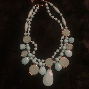Turquoise and crystal statement necklace
